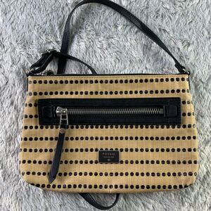 Fossil Black and Tan Patterned Crossbody Bag